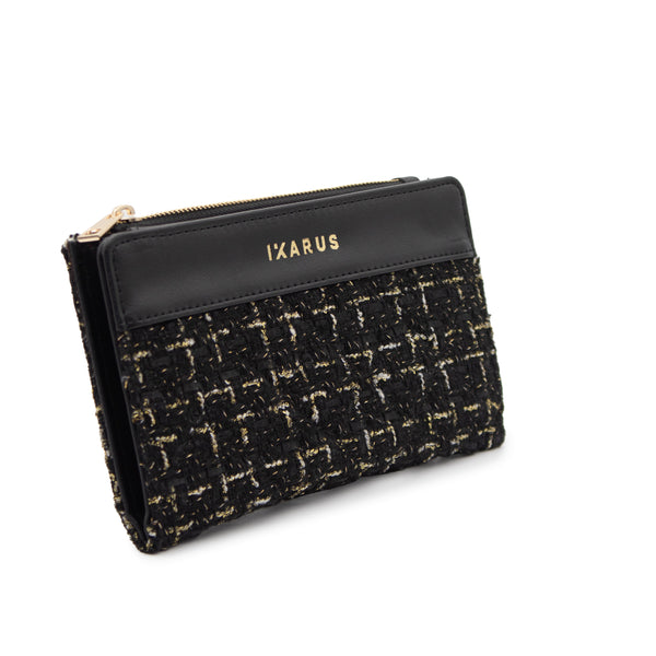 Cartera Billetera Ikarus con Destellos Dorados Grande