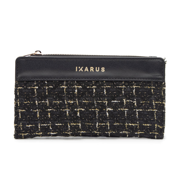 Cartera Billetera Ikarus con Destellos Dorados Grande