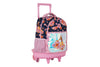 Mochila Runway Rosa Jirafa Y Flores Con Ruedas Escolar