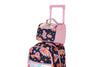 Mochila Runway Rosa Jirafa Y Flores Con Ruedas Escolar