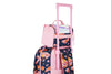 Mochila Runway Rosa Jirafa Y Flores Con Ruedas Escolar