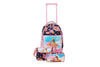 Mochila Runway Rosa Jirafa Y Flores Con Ruedas Escolar