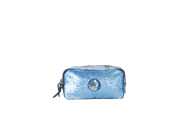 Mochila Escolar Runway Sirena Azul Con Lentejuelas Y Ruedas