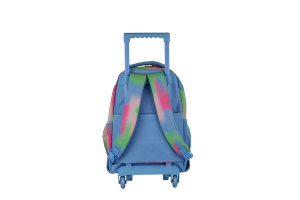 Mochila Escolar Runway Acuarela Con Ruedas Y Frase