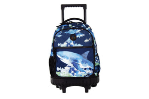 Kit Escolar Mochila de Ruedas, Lonchera y Lapicera - Tiburó
