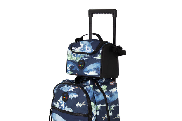 Kit Escolar Mochila de Ruedas, Lonchera y Lapicera - Tiburó