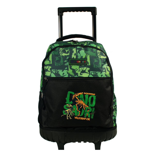 Kit Escolar Mochila de Ruedas, Lonchera y Lapicera - Dino