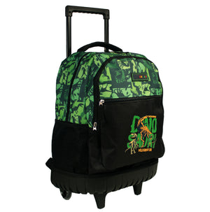 Kit Escolar Mochila de Ruedas, Lonchera y Lapicera - Dino