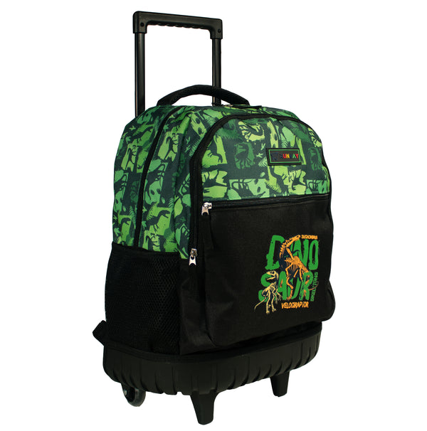 Kit Escolar Mochila de Ruedas, Lonchera y Lapicera - Dino