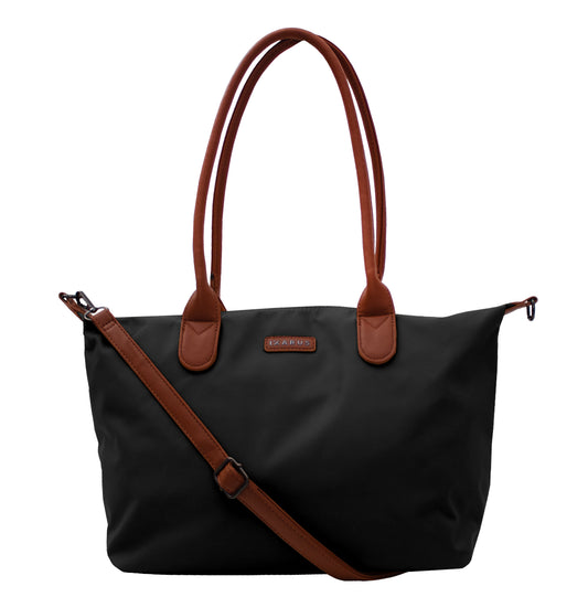 Bolsa Bari Nylon Tote Negro Grande