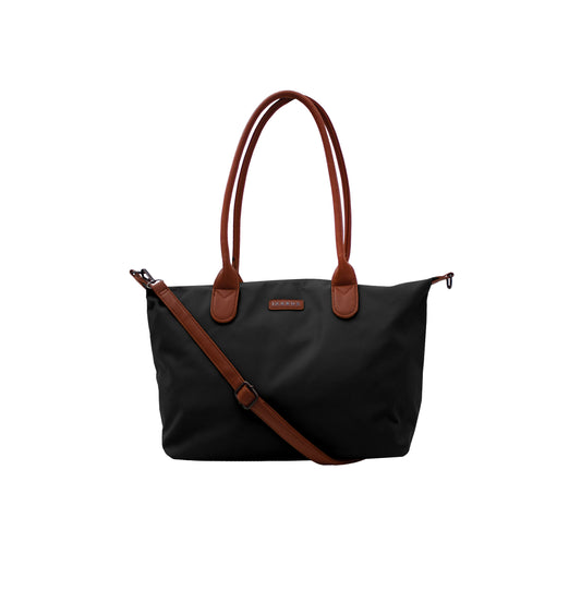 Bolsa Bari Nylon Tote Negro Chica