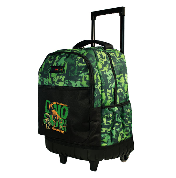Kit Escolar Mochila de Ruedas, Lonchera y Lapicera - Dino