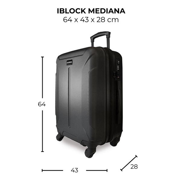 Maleta de viaje mediana de 20kg, 24 pulgadas, con candado TSA - Iblock