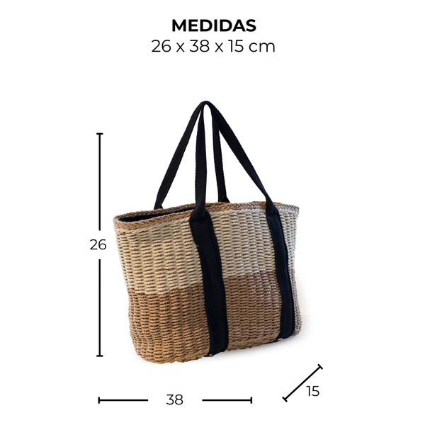 Bolsa Tote Paja Bicolor