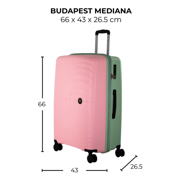 Maleta de viaje mediana de 20kg, 24 pulgadas, con candado TSA - Budapest