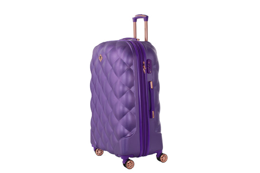 Maleta de viaje grande de 25kg, 28 pulgadas, color Morado con candado TSA - Tiffany