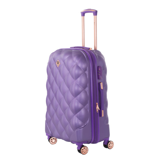 Maleta de viaje de 20kg, 24 pulgadas, color Morado con candado TSA - Tiffany