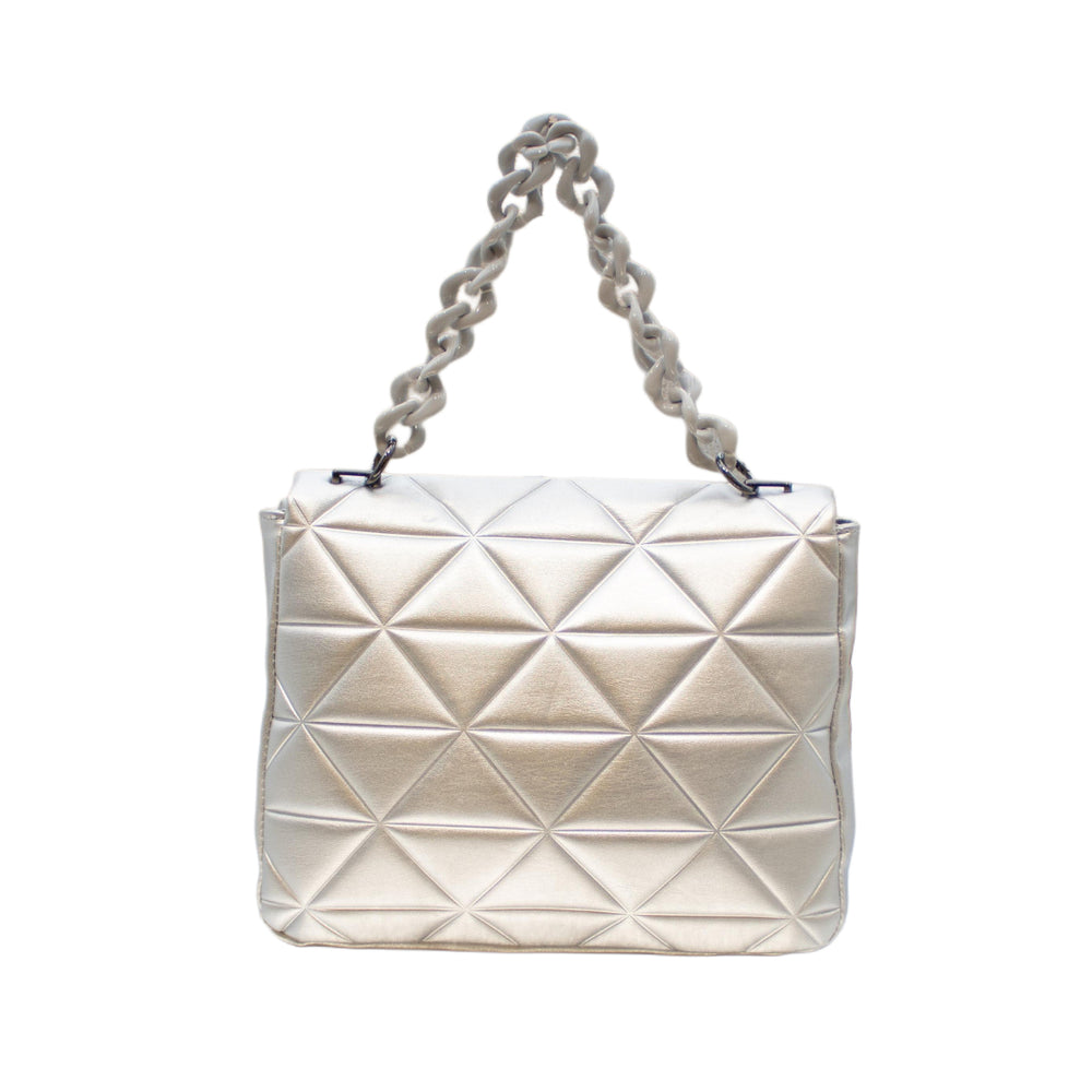 Bolsa Triangulo Mediana Plata