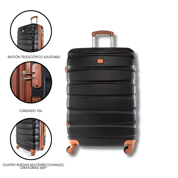 Maleta de viaje de 10kg, 20 pulgadas, color Negro con candado TSA - Luxor